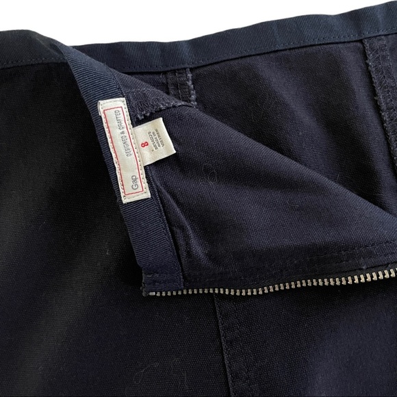 Gap Postage Stamp Favorite Navy Blue Cotton Linen Stretch Short Mini Skirt - Picture 4 of 7